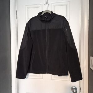 Starter Tactical Fleece Jacket Mens XL Black Mixed Media Utility Full Zip